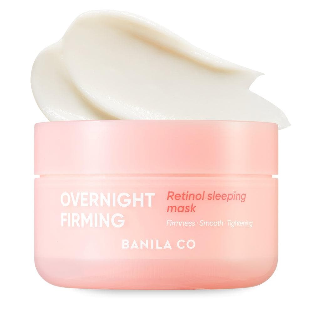 Open peach-pink jar with a thick ivory cream swipe displayed above the rim.